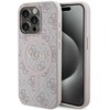 Guess GUHMP14XG4GFRP Apple iPhone 14 Pro Max 6.7" rožinės spalvos dėklas 4G Collection Leather Metal Logo Mag