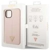 Apple iPhone 14 Pro Max Guess dėklas Silicone Triangle rožinės spalvos