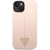 Apple iPhone 14 Pro Max Guess dėklas Silicone Triangle rožinės spalvos