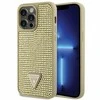 Guess telefono dėklas iPhone 14 Pro Max 6,7 GUHCP14XHDGTPD auksinis dėklas Rhinestone Triangle