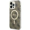 Apple iPhone 14 Pro Max Guess dėklas 4G MagSafe (GUHMP14XH4STW) rudos spalvos