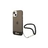 Dėklas GUESS GUHCP14XHGCOHK IPHONE 14 PRO MAX 6.7 "Juodas/Juodas HARDCASE TRANSLUENT PEARL STRAP