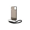 Dėklas GUESS GUHCP14XHGCOHK IPHONE 14 PRO MAX 6.7 "Juodas/Juodas HARDCASE TRANSLUENT PEARL STRAP