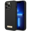 Apple iPhone 14 Pro Max Guess Dėklas silikoninis Logo Plate MagSafe juodos spalvos