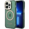 Apple iPhone 14 Pro Max Guess Dėklas Gold Outline Translucent MagSafe žalios spalvos