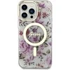 Apple iPhone 14 Pro Max Guess dėklas Flower MagSafe (GUHMP14XHCFWST) skaidrus