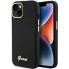 Dėklas GUESS GUHCP15SSMBSLK IPHONE 15/14/13 6.1 "Juodas / Juodas HARDCASE SILICONE SCRIPT METAL LOGO &amp; FRAME