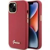 Guess GUHCP15SSMBSLM Apple iPhone 15 / 14 / 13 6.1″ magenta kietas dėklas Silicone Script Metal Logo & Frame