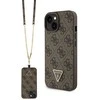 Apple iPhone 15 Plus Guess dėklas Crossbody 4G Metal Logo (GUHCP15MP4TDSCPW) rudos spalvos