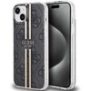Guess GUHCP15MH4PSEGK Apple iPhone 15 Plus / 14 Plus 6.7″ juodos spalvos kietas dėklas IML 4G Gold Stripe