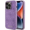 Guess GUHCP15XP4EPMU Apple iPhone 15 Pro Max 6.7″ light violetinės spalvos kietas dėklas Leather 4G Stamped