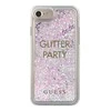 Guess GUHCP7GLUQPU Apple iPhone 6/7/8/SE 2020 / SE 2022 violetinės spalvos kietas dėklas Liquid Glitter Party