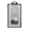 Guess GUHCP7GLUQPU Apple iPhone 6/7/8/SE 2020 / SE 2022 violetinės spalvos kietas dėklas Liquid Glitter Party
