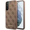 Samsung Galaxy S23 Guess dėklas 4G Metal Gold Logo (GUHCS23SG4GFBR) rudos spalvos