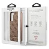 Samsung Galaxy S23 Guess dėklas 4G Metal Gold Logo (GUHCS23SG4GFBR) rudos spalvos