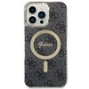 Samsung Galaxy S23 Plus Guess dėklas 4G MagSafe (GUHMS23MH4STK) juodos spalvos