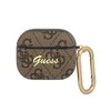 Dėklas Guess GUA34GSMW AirPods 3 dangtelis ruda / ruda 4G Script Metal Collection