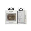 Dėklas Guess GUA34GSMW AirPods 3 dangtelis ruda / ruda 4G Script Metal Collection