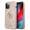 Guess PU 4G Metal Logo dėklas skirtas Apple iPhone 12/12 Pro rožinės spalvos