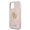 Guess PU 4G Metal Logo dėklas skirtas Apple iPhone 12 Pro Max rožinės spalvos