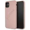 GUESS GUHCP12LRSAVSRG KIETUS DĖKLAS SAFFIANO VINTAGE IPHONE 12 PRO MAX Rožinis