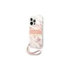 Dėklas Guess GUHCP13LKMABPI iPhone 13 Pro / 13 6,1" rožinis/pink hardcase Marble Strap Collection