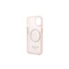 Apple iPhone 13 Pro Guess Dėklas Gold Outline Translucent MagSafe (GUHMP13LHTCMP) rožinės spalvos