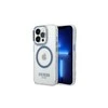 Apple iPhone 14 Pro Max Guess Dėklas Metal Outline Magsafe (GUHMP14XHTRMB) mėlynos spalvos