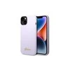 Apple iPhone 14 Pro Guess Dėklas silikoninis Vintage Gold Logo violetinės spalvos