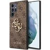 Guess PU 4G Metal Logo dėklas skirtas Samsung Galaxy S23 Ultra rudos spalvos