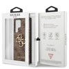 Guess PU 4G Metal Logo dėklas skirtas Samsung Galaxy S23 Ultra rudos spalvos