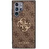 Guess PU 4G Metal Logo dėklas skirtas Samsung Galaxy S23 Ultra rudos spalvos