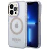 Guess dėklas iPhone 14 Pro 6,1 GUHMP14LHTCMU violetinė HC Magsafe Gold Outline Translucent