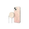 Rinkinys Guess GUBPP14SH4EACSP Case+ Charger iPhone 14 6,1" rožinis/rožinis kietas dėklas 4G Print MagSafe