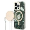 Apple iPhone 14 PRO Guess dėklas 4G Print MagSafe + Belaidis Įkroviklis (GUBPP14LHJEACSA) juodos spalvos