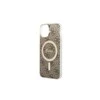 Apple iPhone 14 Pro Max Guess dėklas 4G Print MagSafe + Belaidis Įkroviklis (GUBPP14LH4EACSK) rudos spalvos