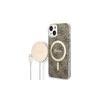 Apple iPhone 14 Pro Max Guess dėklas 4G Print MagSafe + Belaidis Įkroviklis (GUBPP14LH4EACSK) rudos spalvos
