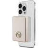 „Guess“ indukcinė išorinė baterija 5W GUPBM3AL4DMD 3000mAh aukso spalvos „MagSafe 4G“ su metaliniu logotipu