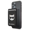 Dėklas Karl Lagerfeld Kieszeń na karty KLWMSCHSFBK Wallet Card Slot Saffiano Choupette Head MagSafe juoda/juodas