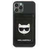 Dėklas Karl Lagerfeld KLWMSCHSFBK piniginė su kortelių lizdu Saffiano Choupette Head MagSafe juodas/juodas