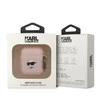 Apple AirPods Karl Lagerfeld silikoninis Choupette Head 3D light ausinių dėklas rožinės spalvos