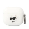 Dėklas Karl Lagerfeld KLA3RUNCHH AIRPODS 3 COVER Baltas/Baltas SILICONE CHAPETTE HEAD 3D