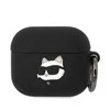 Apple AirPods 3 Karl Lagerfeld Silicone Choupette Head 3D ausinių dėklas juodos spalvos
