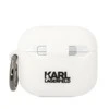 Apple AirPods 3 Karl Lagerfeld silikoninis Karl Head 3D ausinių dėklas baltos spalvos
