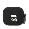 Karl Lagerfeld 3D Logo NFT Karl Head silikoninis dėklas ausinėms AirPods 3 juodos spalvos