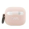 Apple AirPods 3 Karl Lagerfeld silikoninis Karl Head 3D light ausinių dėklas rožinės spalvos