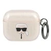 Apple AirPods 3 ausinių dėklas Karl Lagerfeld Glitter Karl`s Head (KLA3UKHGD) aukso spalvos