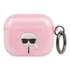 Apple AirPods 3 ausinių dėklas Karl Lagerfeld Glitter Karl`s Head (KLA3UKHGP) rožinės spalvos