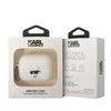 Apple AirPods Pro 2 Karl Lagerfeld silikoninis Choupette Head 3D ausinių dėklas baltos spalvos