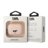 Apple AirPods Pro 2 Karl Lagerfeld silikoninis Choupette Head 3D light ausinių dėklas rožinės spalvos